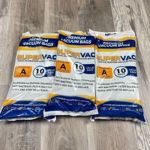VEVA Premium SuperVac Vacuum Bags Type A 30 Pack #HRAPAPER-30‎ (MicroAllergen)